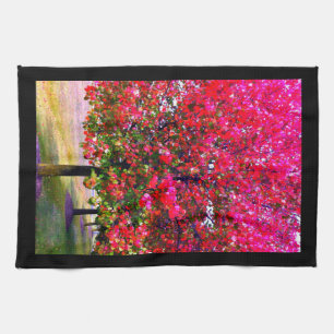 Linge De Cuisine Arbres d'automne feuilles roses impressionnistes