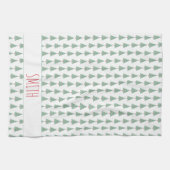 Linge De Cuisine Arbres de Noël Aquarelle Nom Art Fun (Horizontal)