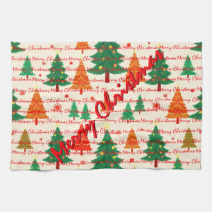 Linge De Cuisine Arbres de Noël de luxe festifs