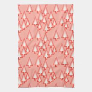 Linge De Cuisine Arbres de Noël métalliques modernes - corail orang