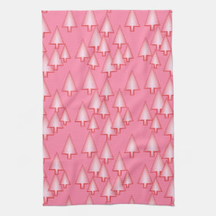 Linge De Cuisine Arbres de Noël métalliques modernes - corail rose