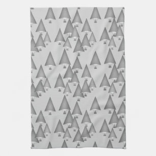 Linge De Cuisine Arbres de Noël métalliques modernes - gris argen