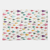 Linge De Cuisine Arbres de Noël rétro (Horizontal)