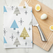 Linge De Cuisine Arbres de Noël rétro des années 50 (Quart Plié)