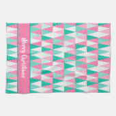 Linge De Cuisine Arbres de Noël roses et Turquoises (Horizontal)