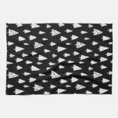 Linge De Cuisine Arbres de Noël scandinaves noirs et blancs moderne (Horizontal)