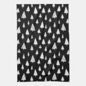 Linge De Cuisine Arbres de Noël scandinaves noirs et blancs moderne (Vertical)