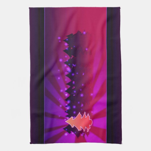 Linge De Cuisine Arbres de Noël Tons de pourpre (Vertical)