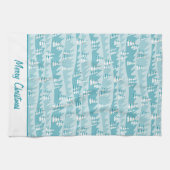 Linge De Cuisine Arbres de Noël turquoises (Horizontal)