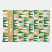 Linge De Cuisine Arbres de Noël vert et or (Horizontal)