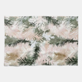 Linge De Cuisine Arbres de Noël verts roses Abstraits (Horizontal)