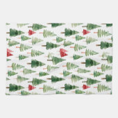 Linge De Cuisine Arbres de Noël verts rouges (Horizontal)