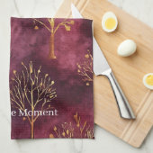 Linge De Cuisine Arbres Or Bourgogne (Quart Plié)