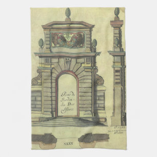 Linge De Cuisine Arc de Portail de Jardin Vintage, Architecture Ren