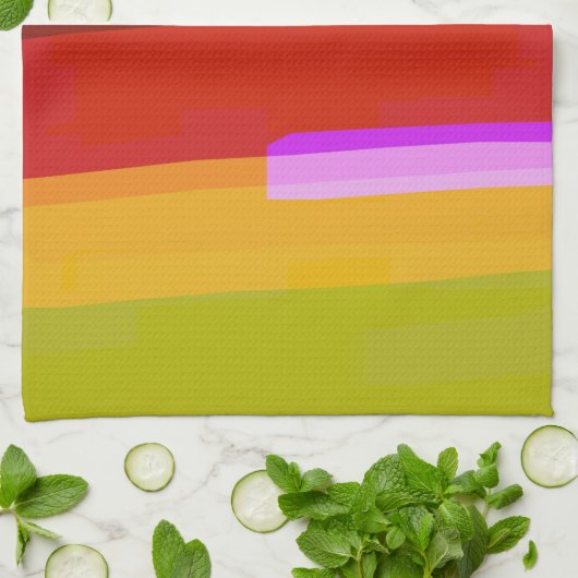 Linge De Cuisine Arc-en-ciel Abstrait (Plié)