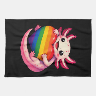 Linge De Cuisine Arc-en-ciel Axolotl Cœur Fierté Amphibien