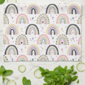 Linge De Cuisine Arc-en-ciel pastel mignon  (Plié)
