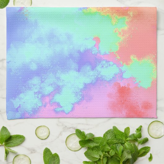 Linge De Cuisine Arc-en-ciel peinture effet Tea Towel (Plié)