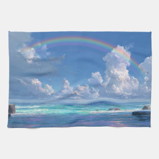 Linge De Cuisine Arc-en-ciel sur l'océan (Horizontal)