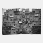 Linge De Cuisine Architectural noir et blanc (Horizontal)