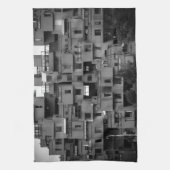 Linge De Cuisine Architectural noir et blanc (Vertical)