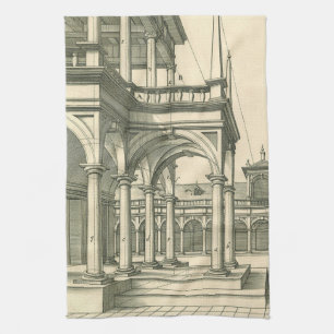 Linge De Cuisine Architecture Ancienne, Cour romaine avec Colonnes