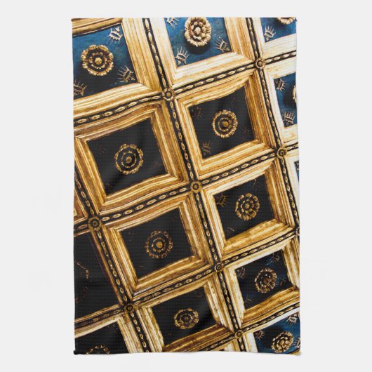 Linge De Cuisine Architecture noire et or (Vertical)