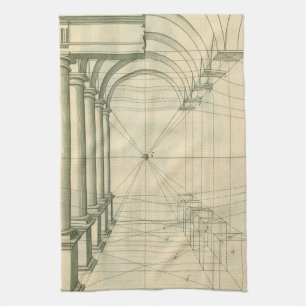 Linge De Cuisine Architecture vintage, Perspective Colonnes Arches