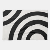 Linge De Cuisine Arcs Abstraits Modernes Du Milieu Du Siècle Noir E (Horizontal)