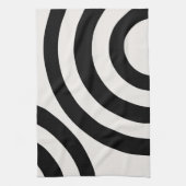 Linge De Cuisine Arcs Abstraits Modernes Du Milieu Du Siècle Noir E (Vertical)