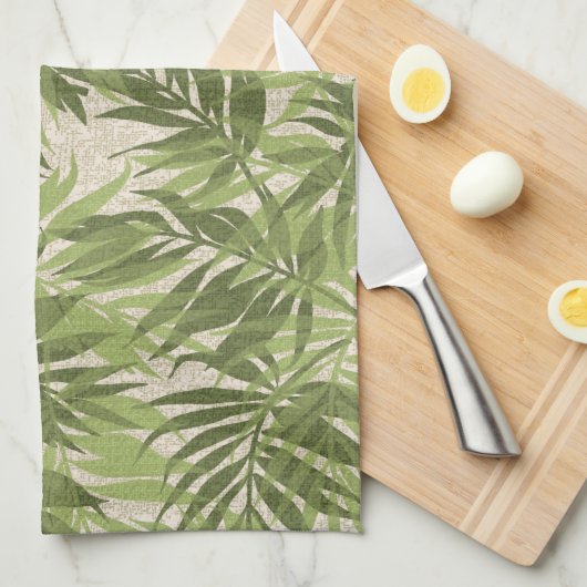 Linge De Cuisine Areca Palms Hawaiian Tropical Vintage (Quart Plié)