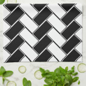 Linge De Cuisine Arête de hareng noire et blanche (Plié)