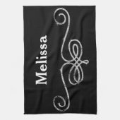 Linge De Cuisine Argent et noir (Vertical)