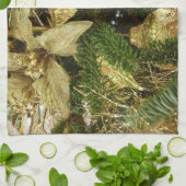 Linge De Cuisine Argent et or Noël Arbre II (Plié)