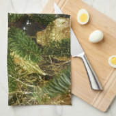 Linge De Cuisine Argent et or Noël Arbre II (Quart Plié)