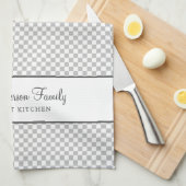 Linge De Cuisine Argent Grey French Plaid Check Pays Gourmande (Quart Plié)