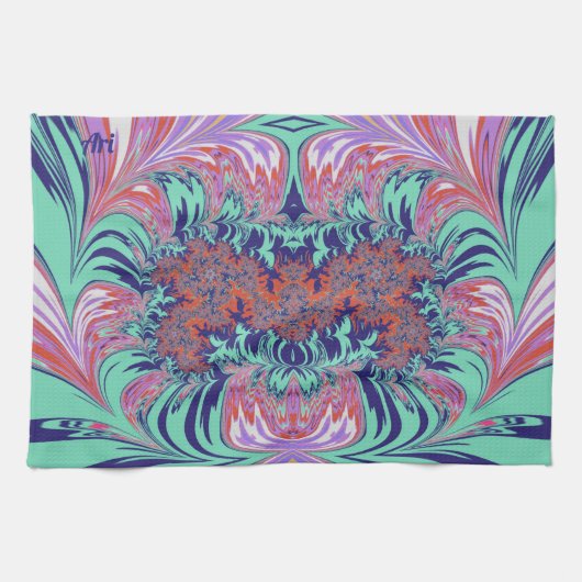 Linge De Cuisine ARI ~ Vert bleu rouge pourpre ~ 3D ~ (Horizontal)