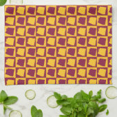 Linge De Cuisine Arizona Geometric Maroon and Gold Pattern (Plié)