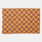 Linge De Cuisine Arizona Geometric Maroon and Gold Pattern (Horizontal)