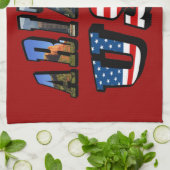 Linge De Cuisine Arizona Picture et USA Flag Text (Plié)