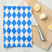 Linge De Cuisine Arlequin bleu azur (Quart Plié)