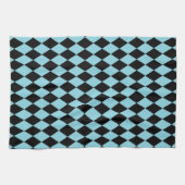 Linge De Cuisine Arlequin ciel et noir (Horizontal)