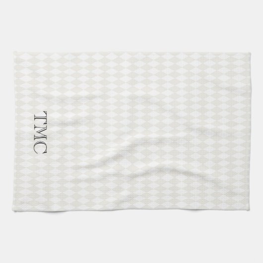 Linge De Cuisine Arlequin Diamond Monogrammes INITIALES Classique C (Horizontal)