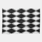 Linge De Cuisine Arlequin Motif noir et blanc (Horizontal)