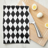 Linge De Cuisine Arlequin noir (Quart Plié)