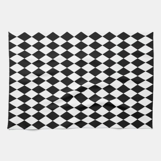 Linge De Cuisine Arlequin noir (Horizontal)