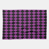 Linge De Cuisine Arlequin Plum et Noir (Horizontal)