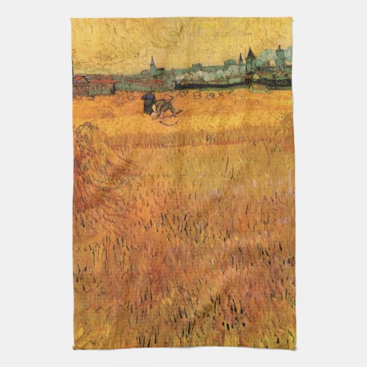 Linge De Cuisine Arles : Vue des champs de blé par Vincent van Gogh (Vertical)