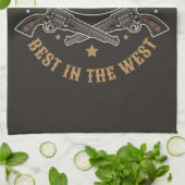 Linge De Cuisine Armes de cowboy antiques AJOUTER NOM Saloon du vie (Plié)