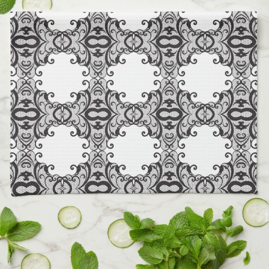 Linge De Cuisine Arrière - plan 2 de dentelle (Plié)